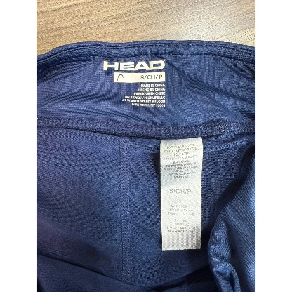 HEAD Womens Navy Blue Pleated Tennis Skort Active Skirt with Zipper Pocket Small